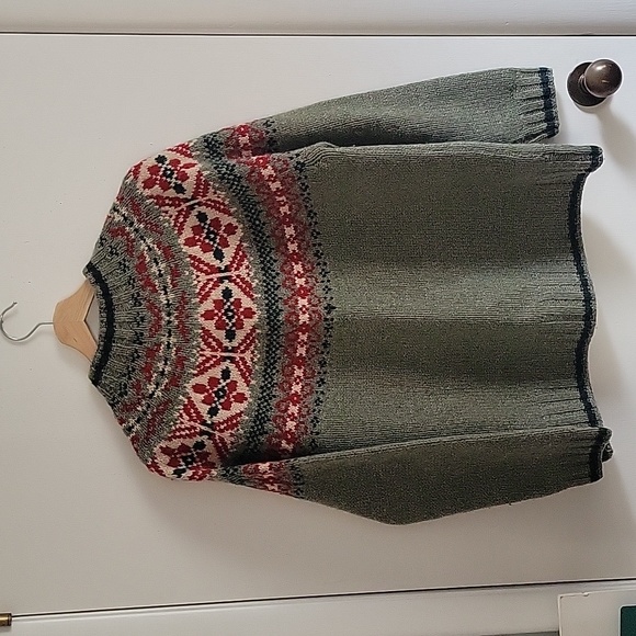 Vintage Eddie Bauer Fair Isle Wool Sweater Medium - Picture 4 of 4